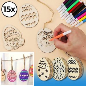 Lihavõttepühade puidust munad (15tk) | EGGNAMENTIFY