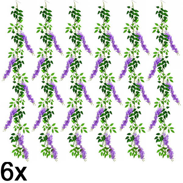 6x Kunstlik Wisteria lillede viinapuu | WISBLOOM