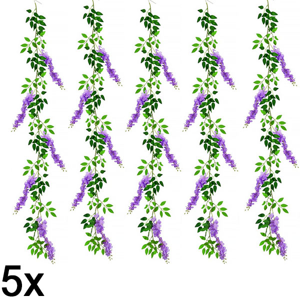 5x Kunstlik Wisteria lillede viinapuu | WISBLOOM