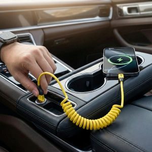 4-ühes sissetõmmatav laadimiskaabel - 65W, 1.5 m, USB-C + Lightning | SPRINTCHARG