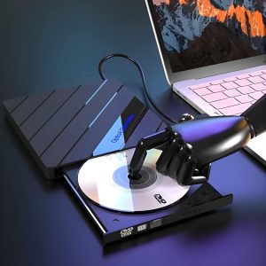 Väline DVD-draiv + USB-jaotur - 4 porti, SD-kaart, USB-C | LAPDISC